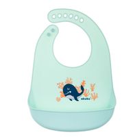 AKUKU Śliniak silikonowy, regulowany z kieszonką