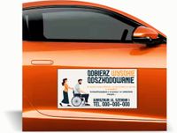 Magnes na auto reklama magnetyczna 60x30 ODBIERZ WYSOKIE ODSZKODOWANIE