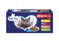 KARMA MOKRA DLA KOTA PREVITAL SASZETKI MEGA BOX 40X100G MIX SMAKÓW W SOSIE