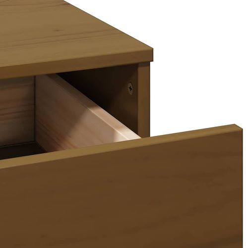 Toaletka z LED, miodowy brąz, lite drewno sosnowe na Arena.pl