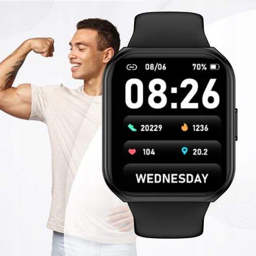 SMARTWATCH MĘSKI ROZMOWY ZEGAREK SPORTOWY GRY MENU POLSKIE POMIARY SMS na Arena.pl