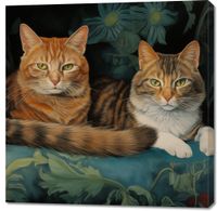 Obraz 100x100cm Koty na Fotelu