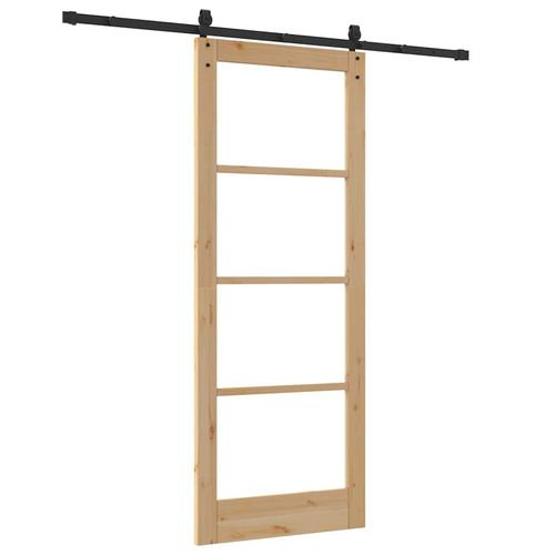 Drzwi Przesuwne Brązowy 83 x 211 cm Drewno i metal na Arena.pl