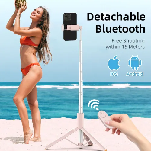 selfie stick tech-protect l09s z tripodem - różowy na Arena.pl