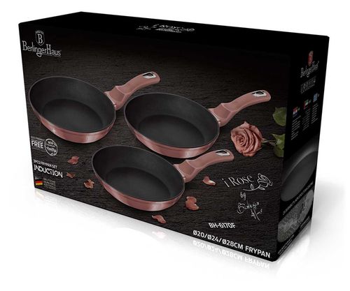 zestaw 3 patelni 20/24/28cm berlinger haus bh-6170 i-rose na Arena.pl