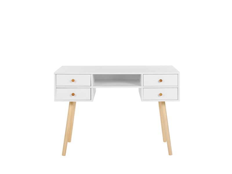 Biurko 110 x 55 cm białe LEVIN zdjęcie 3