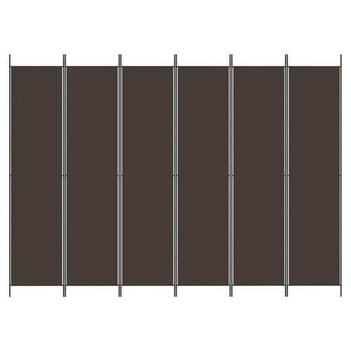 Parawan 6-panelowy, brązowy, 300x220 cm, tkanina na Arena.pl