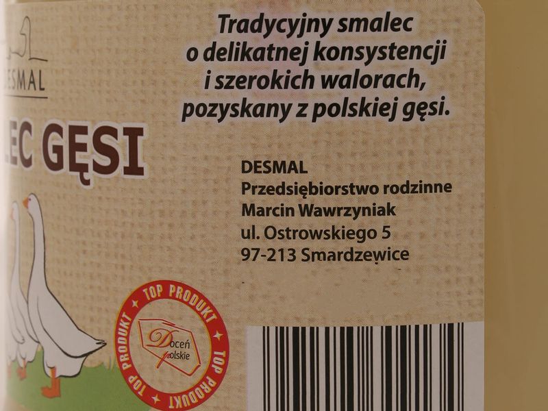 Smalec gęsi - tradycyjny 100% - Desmal - 720ml na Arena.pl