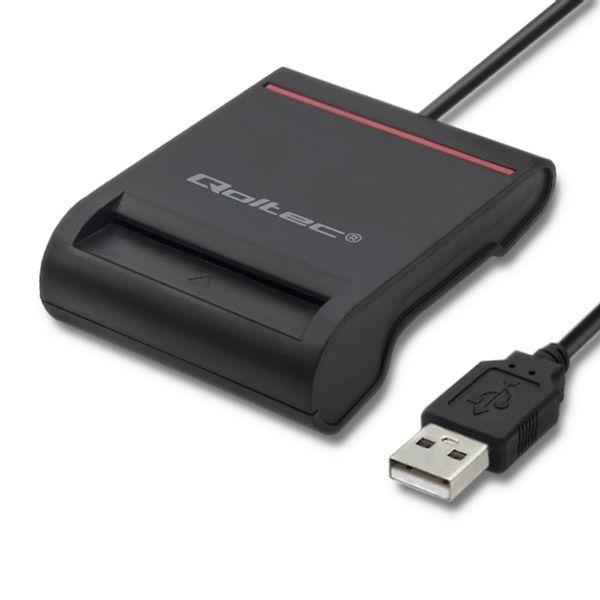 Qoltec Inteligentny czytnik chipowych kart ID |USB 2.0|Plug&Play zdjęcie 1