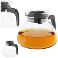 Dzbanek Do Herbaty Kawy Szklany 1,7L Żaroodporny Na Napoje Z Pokrywą Szary