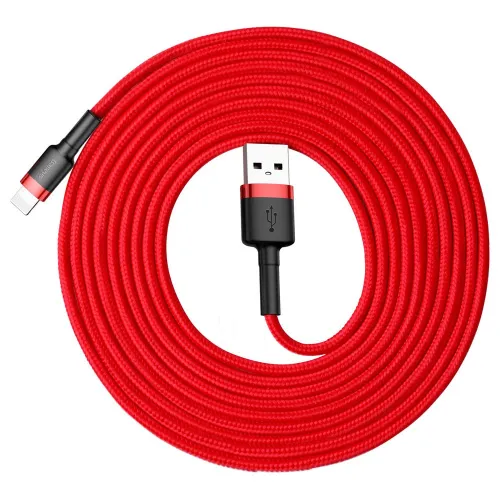 Kabel Baseus Cafule USB-A / Lightning 2A QC 3.0 3 m - czerwony na Arena.pl