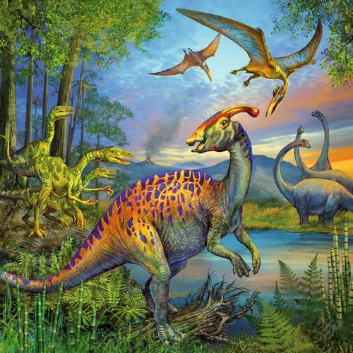 Puzzle 3x49 elementów - Dinozaury na Arena.pl