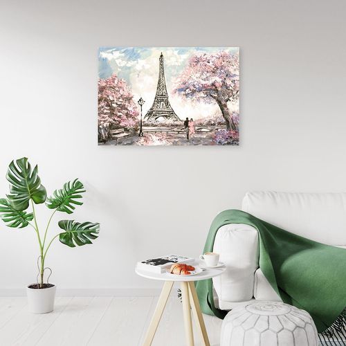 Obraz na płótnie – Canvas, Wieża Eiffla wiosną 90x60 na Arena.pl
