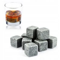 KOSTKI KAMIENNE DO DRINKÓW NAPOJÓW WHISKY 9 SZTUK WHISKY STONES