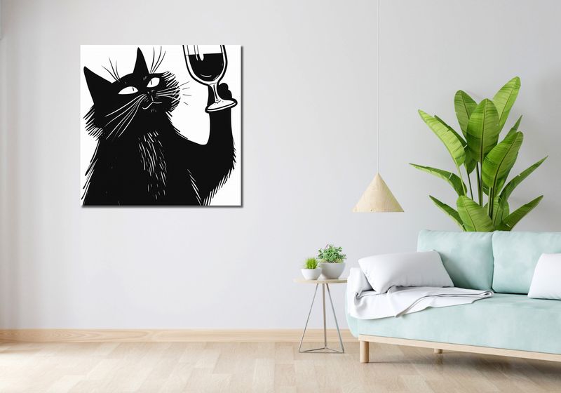 Obraz 90x90cm Koci Wirtuoz zdjęcie 2