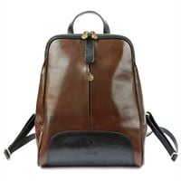 Florence Miejski Damski plecak skóra naturalna z kieszeniami na suwak