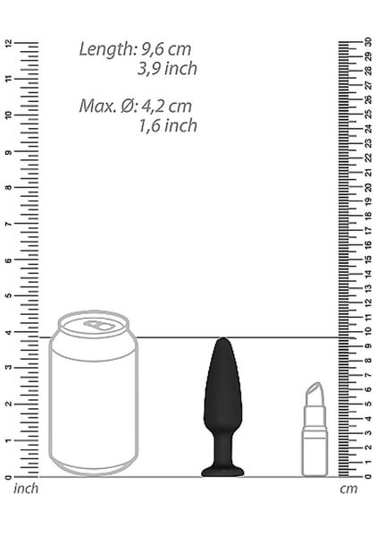 Cone-Shaped Diamond Butt Plug - Black zdjęcie 3