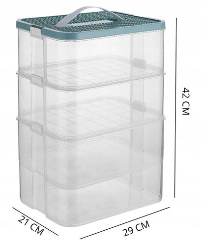 PUDEŁKO NA KLOCKI POJEMNIK NA LEGO PLASTIKOWE Z PRZEGRÓDKAMI 4 POZIOM na Arena.pl