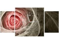 80X40CM ZEGAR RÓŻA KTALNA KORAL OBRAZ