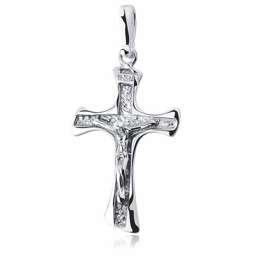 DUŻY SREBRNY WISIOREK KRZYŻ KRZYŻYK RODOWANY na Arena.pl