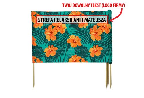 PARAWAN PLAŻOWY Pomarańczowe kwiaty z indywidualnym napisem 4 PANELE 70.4 na Arena.pl