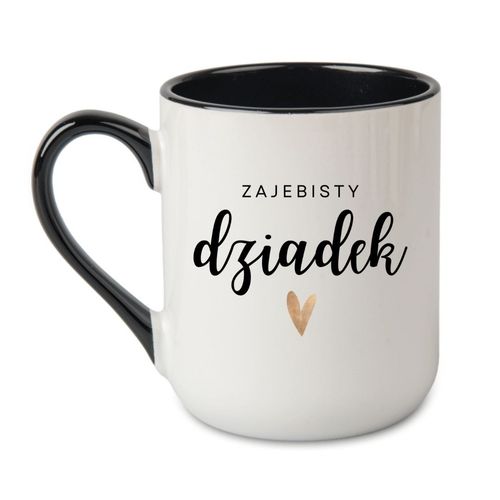 KUBEK "ZAJEBISTY DZIADEK" Wzór - Elegant Coffee Czarny 330 ml na Arena.pl