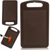 DESKA KUCHENNA DO KROJENIA PLASTIKOWA BRĄZOWA 25X15CM UCHWYT