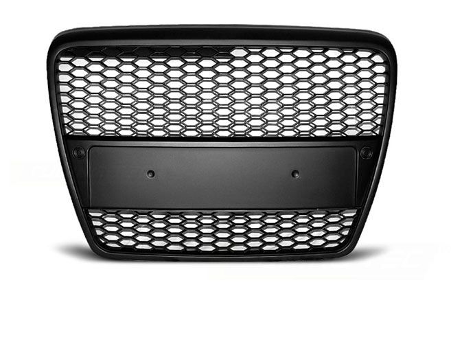 GRILL ATRAPA DO AUDI A6 C6 RS-TYPE Od 2004 Do 2008 Roku CZARNY MATT zdjęcie 1