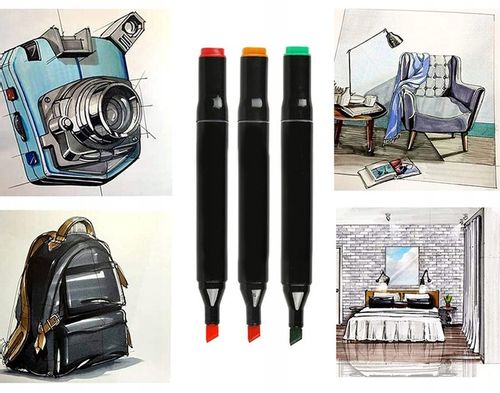 MARKERY ALKOHOLOWE FLAMASTRY MAZAKI PISAKI DWUSTRONNE Torba PREMIUM SET na Arena.pl