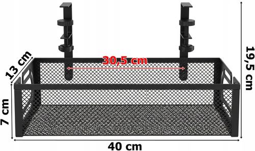 PÓŁKA NA KABLE POD BIURKO BLAT ORGANIZER MASKOWNICA DO KABLI UCHWYT 40 na Arena.pl