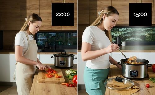 Wolnowar Garnek ceramiczny Slow Cooker Yoer INOX LCD 320W 6,5L na Arena.pl