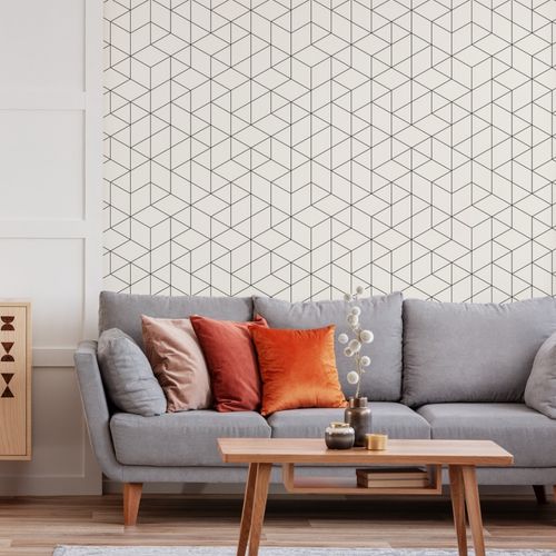 Tapeta Do Salonu SZEŚCIANY Wzór Geometryczny 3D na Arena.pl