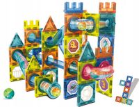 Klocki magnetyczne konstrukcyjne zestaw tor kulkowy XXL 98 elementów