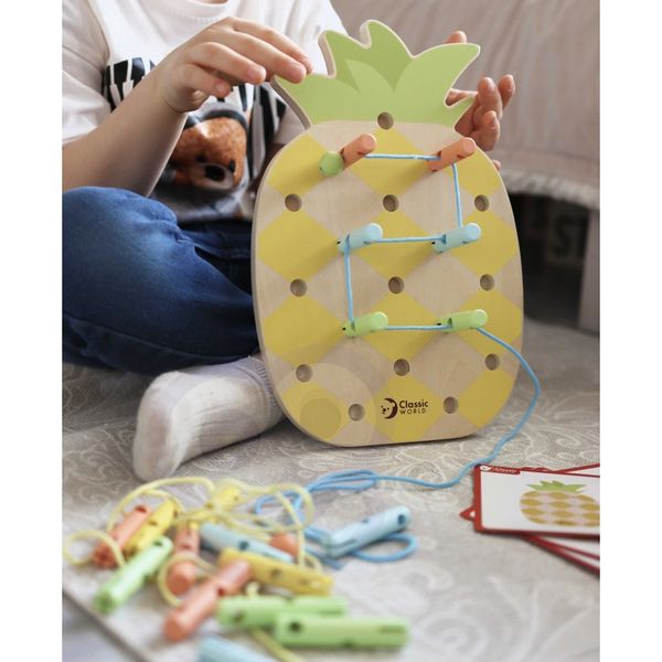 CLASSIC WORLD Wooden Threader Pineapple Pegs 21 pcs. zdjęcie 4