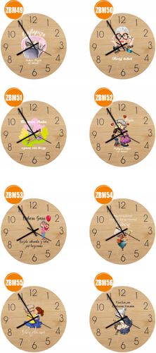 Bambusowy ZEGAR ścienny personalizacja nadruk prezent dla BABCI + imię na Arena.pl