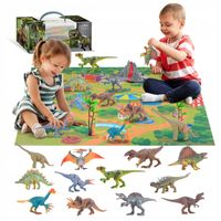ZESTAW FIGUREK DINOZAURY FIGURKI 12 sztuk + MATA JURASSIC