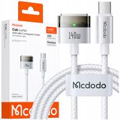 mcdodo kabel do zasilacza ładowania macbook air pro usb-c magsafe 3 140w 2m