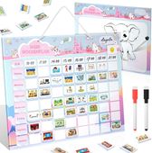 Tablica Magnetyczna Planer Tygodniowy dla Dzieci Różowy Jednorożec 216 Kart