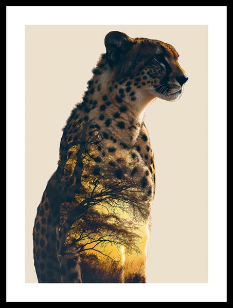 Plakat 29,7x42cm Gepard Duch Sawanny zdjęcie 3