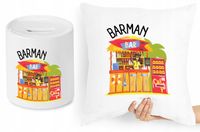 Dla Barmana Zestaw Poduszka + Skarbonka Prezent Z Nadrukiem Ze Zdjęciem