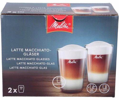 MELITTA szklanki termiczne do kawy cappuccino 2x 300ml, para, 2szt, kawa na Arena.pl