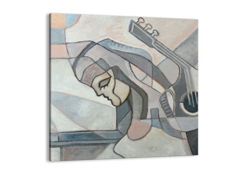 Obraz Na Płótnie - Kobieta Gitara  - 70X70 Cm - Ac70X70-3739 na Arena.pl