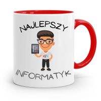 Kubek Czerwony Informatyka Programisty Prezent Z Nadrukiem Ze Zdjęciem