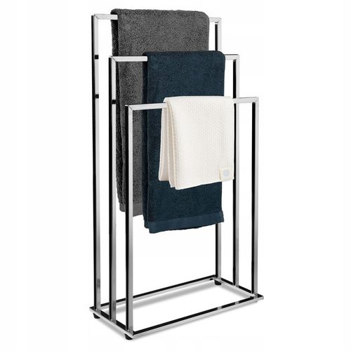 STOJAK NA RĘCZNIKI ŁAZIENKOWE WIESZAK PODŁOGOWY 3 POZIOMOWY CHROMOWANY na Arena.pl
