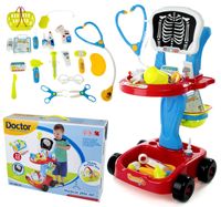 LT161 ZESTAW DOKTORA LEKARZA NA WÓZKU RENTGEN NIEBIESKI