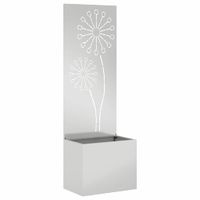 Donica ogrodowa z dekoracyjną płytą Srebrny 50 x 140 cm