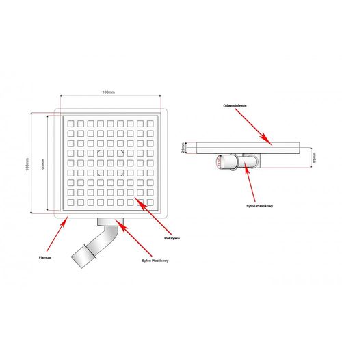 Wpust podłogowy Kesmet 100x100KF_p Clone na Arena.pl