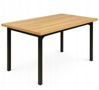 Stół do jadalni 120x80 cm dąb VITO nowoczesny czarne nogi