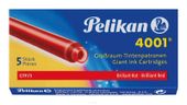 NABOJE ATRAMENTOWE WIELKOKOMOROWE PELIKAN 5 SZT CZERWONE