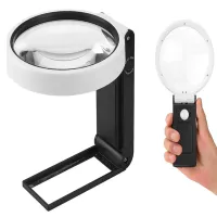 Lupa 10/25x jubilerska składana z podświetleniem i UV baterie lub USB